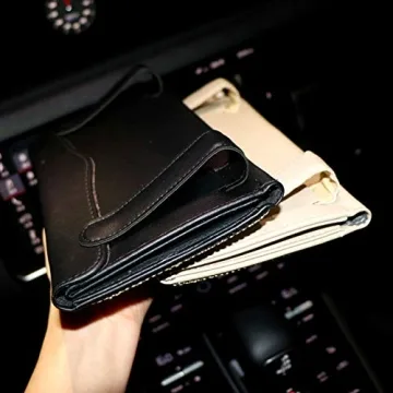 【2024 Upgraded】 Bling Car Sun Visor Tissue Box with Refills Paper Towels, PU Leather Backseat Mask Case,Crystal Sparkling Napkin Holder, Handmade Decoration Accessories for Women,Girls,Ladies as Gift