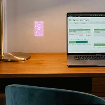 Wall Plate Light Switch Cover, Standard Size 4.50" x 2.76", Dengduoduo Silver Pink Rhinestones Bling Decorative Wall Plate Light Switch Outlet Cover for Bedroom Accessories Home Decor