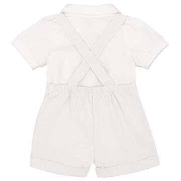 Charming Baby Boys Tuxedo Outfit: Bowtie, Shorts, Romper for 0-24M