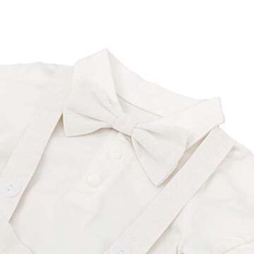 Elegant Baby Boys Tuxedo Suit Set with Bowtie and Shorts