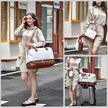 Leatvook Duffle Bag with Toiletry Bag for Travel