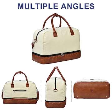 Leatvook Duffle Bag with Toiletry Bag for Travel