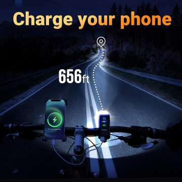 Bright USB Bike Light, 10000 Lumens, Waterproof