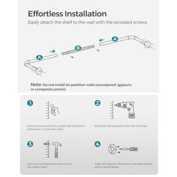 SONGMICS Wall-Mounted Clothes Racks Set of 2, Stylish and Sturdy