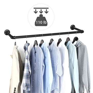 SONGMICS Wall-Mounted Clothes Racks Set of 2, Stylish and Sturdy