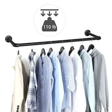 SONGMICS Wall-Mounted Clothes Racks Set of 2, Stylish and Sturdy
