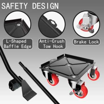 【Upgrade Large】 Furniture Dolly,Furniture Movers with 5 Wheels,Carbon Steel Panel Heavy Duty Dol...