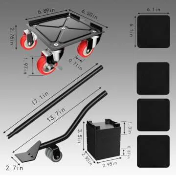 【Upgrade Large】 Furniture Dolly,Furniture Movers with 5 Wheels,Carbon Steel Panel Heavy Duty Dolly,Furniture Lifter with 5 360° Rotatable Rubber Universal Wheels,Maximum Load 3474LBS