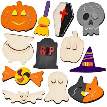 JOYIN Halloween Craft Wooden Magnet Creativity Kit for Kids