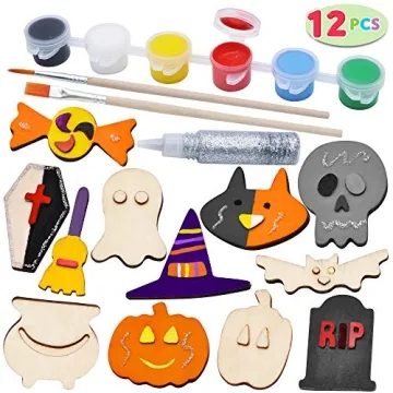 JOYIN Halloween Craft Wooden Magnet Creativity Kit for Kids