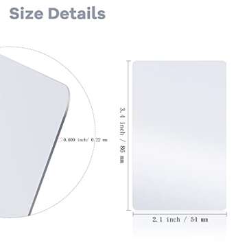 ADXCO 120 Pieces Sublimation Metal Business Cards for Custom Engrave Thickness 0.22 mm Aluminum Blan...