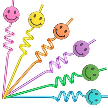 24 pcs Smile Party Decorations Straws for Happy Events, Perfect for All Gatherings