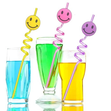 24 Smile Party Decorations Straws for All Celebrations