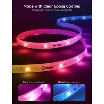 Govee 65.6 feet RGBIC LED Strip Lights for Bedroom, Smart Strip Lights Alexa Compatible, Color Changing LED Lights, Home Decor, 2 Rolls of 32.8 feet