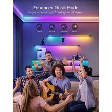 Govee 65.6 feet RGBIC LED Strip Lights for Bedroom, Smart Strip Lights Alexa Compatible, Color Changing LED Lights, Home Decor, 2 Rolls of 32.8 feet