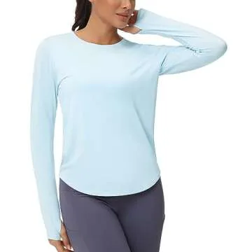 Stylish Women’s Long Sleeve Workout Shirts with Thumb Holes
