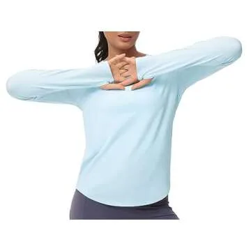Stylish Women’s Long Sleeve Workout Shirts with Thumb Holes