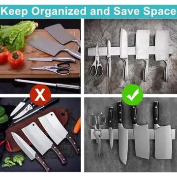 Magnetic Knife Holder for Wall, Knife Magnetic Strip Magnetic Knife Holder for Refrigerator Mount Knife Rack Kitchen Utensil Holder Metal Tool Holder Knife Block Kitchen Organizers Accessories 10 Inch
