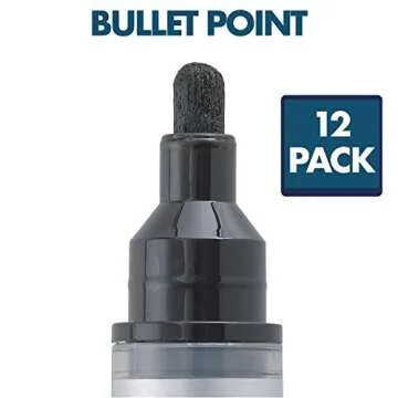 Quartet Glass Board Dry Erase Markers, Premium, Bullet Tip, Black, 12 Pack (79553)