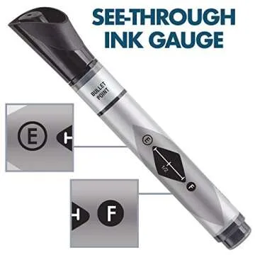 Quartet Glass Board Dry Erase Markers, Premium, Bullet Tip, Black, 12 Pack (79553)