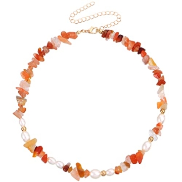 Bohemian Pearl Carnelian Crystal Necklace - Unique and Empowering Jewelry