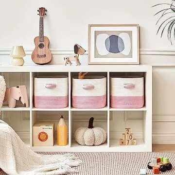 R RUNKA 11" Cube Storage Baskets - Eco-Friendly & Cute