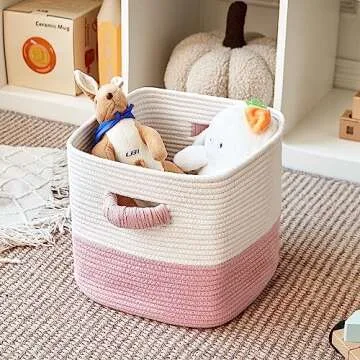 R RUNKA 11" Cube Storage Baskets - Eco-Friendly & Cute