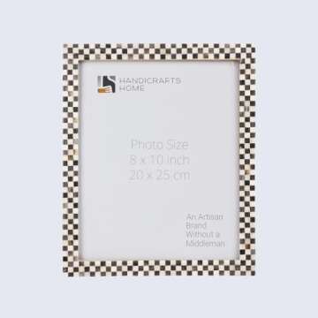 Handicrafts Home Picture Frames - Chic Boho Wall Décor Photo Frame Grey-White, 8" x 10"