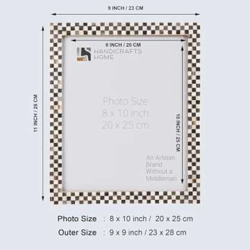 Handicrafts Home Picture Frames - Chic Boho Wall Décor Photo Frame Grey-White, 8" x 10"