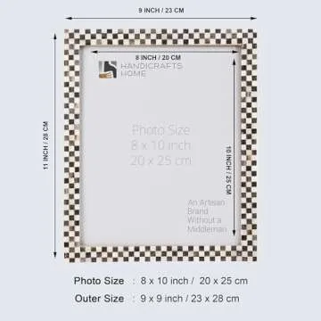 Handicrafts Home Picture Frames - Chic Boho Wall Décor Photo Frame Grey-White, 8" x 10"