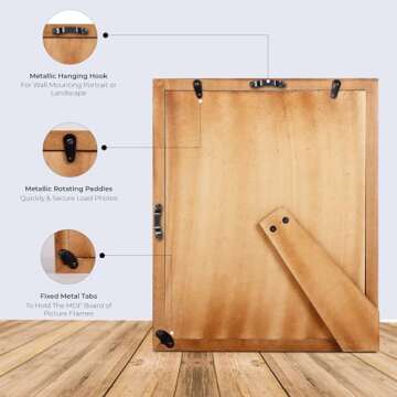 Handicrafts Home Picture Frames - Chic Boho Wall Décor Photo Frame Grey-White, 8" x 10"