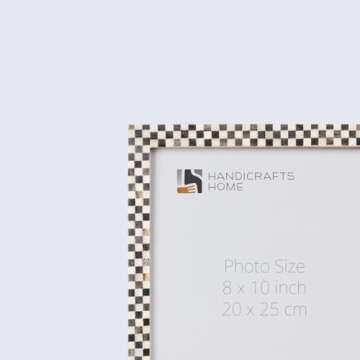 Handicrafts Home Picture Frames - Chic Boho Wall Décor Photo Frame Grey-White, 8" x 10"