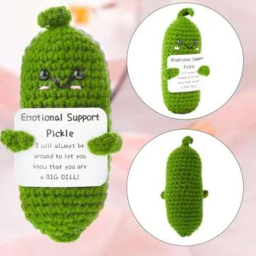Emotional Support Pickles Funny Crochet Gift for All
