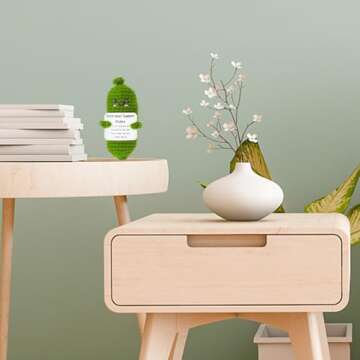 Emotional Support Pickles, Handmade Mini Funny Emotional Support Pickled Cucumber Gift Cute Handwoven Ornaments Emotional Support Crochet Pickled Cucumber Knitting Doll for Christmas Ornament Gift