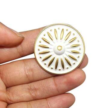 WeiMeet Cabinet Knob, 10Pcs 35mm Single Hole Ceramic knob Dresser Cupboard Cabinet Drawer Knobs Ward...