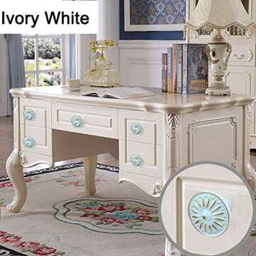 WeiMeet Cabinet Knob, 10Pcs 35mm Single Hole Ceramic knob Dresser Cupboard Cabinet Drawer Knobs Wardrobe Door Pull Handle for Home Office