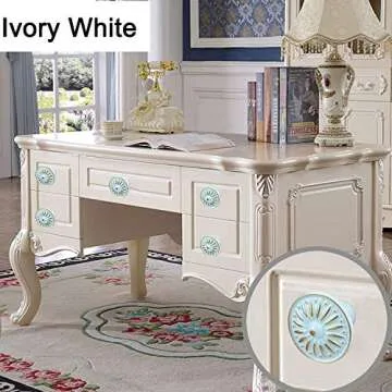 WeiMeet Cabinet Knob, 10Pcs 35mm Single Hole Ceramic knob Dresser Cupboard Cabinet Drawer Knobs Wardrobe Door Pull Handle for Home Office