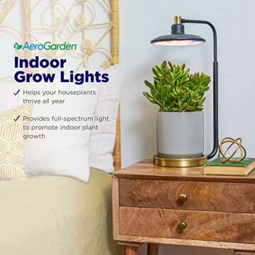 AeroGarden Tabletop Grow Light for Indoor Plants, Grow Live Plants Anywhere in The Home, Adjustable Light Modes, Black