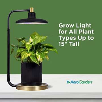 AeroGarden Tabletop Grow Light for Indoor Plants, Grow Live Plants Anywhere in The Home, Adjustable Light Modes, Black