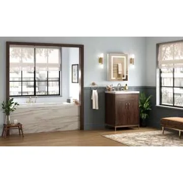 TIFULLHOME Lighted Medicine Cabinet 20x26 Inch, Aluminum Alloy Frame with Side Mirrors & Dual Mirrored Doors, Recessed or Wall Mount, 3 Colors/Dimmable/Defogger, 2 Outlets & USBs, 2-Shelf, ETL Listed