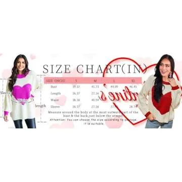 Virmoku Valentine Heart Sweater for Women Gifts for Her Long Sleeve Crewneck Sweaters Women Casual Tops Watermelon Red
