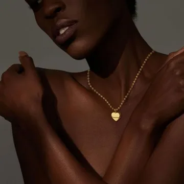 BONJOULRY Elegant Chunky Gold Heart Necklace for Women