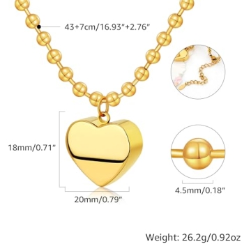 BONJOULRY Elegant Chunky Gold Heart Necklace for Women