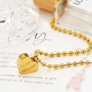 BONJOULRY Elegant Chunky Gold Heart Necklace for Women