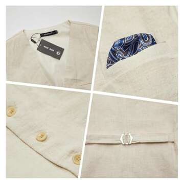 Stylish MAGE MALE Men's Linen 2 Piece Suit - Perfect for Weddings