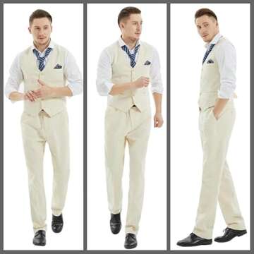 MAGE MALE Men's Linen Suit - Stylish Wedding Outfit