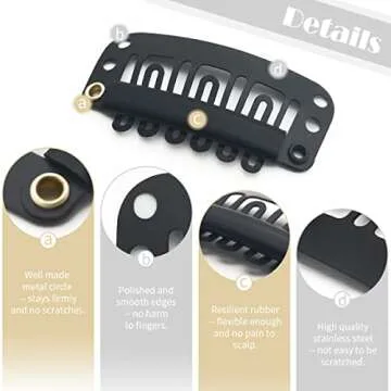 Dreamlover Wig Clips to Secure Wig, Clips for Hair Extensions, 6 Teeth, 30 Pieces