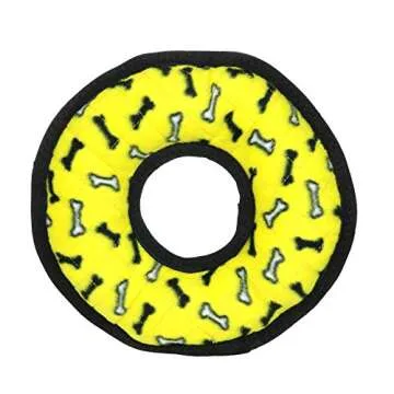 TUFFY -World's Tuffest Soft Dog Toy -Ultimate Ring- Yellow 2 Pack -Squeakers-Multiple Layers.Made Durable, Strong & Tough.Interactive Play(Tug, Toss & Fetch).Machine Washable & Floats