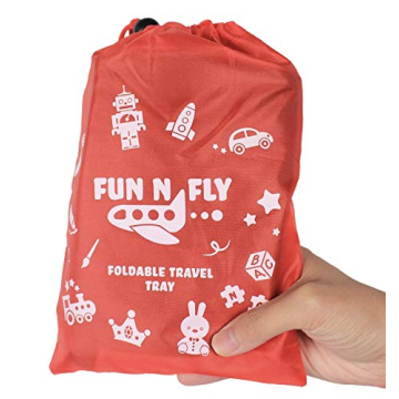 Fun N Fly Foldable Travel Tray - Blue Red Portable Durable Kids, Toddler, Baby Play Space and Snack ...