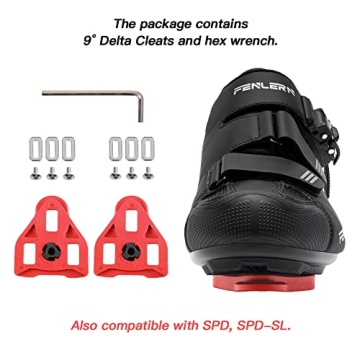 FENLERN Men's Cycling Shoes with Delta Cleats, Size 10.5